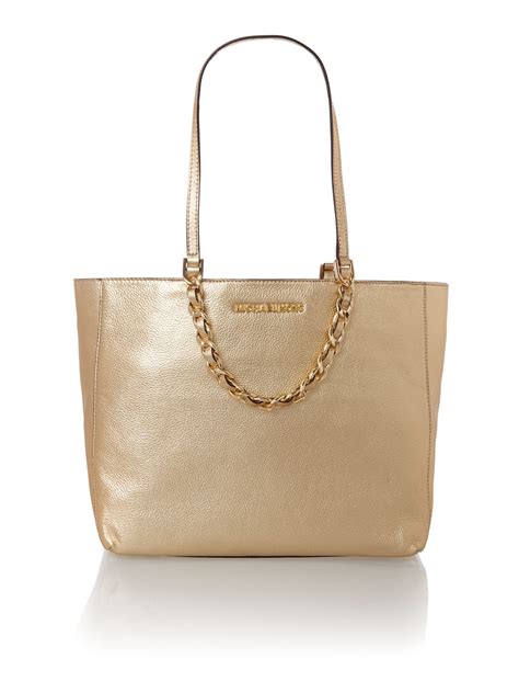 michael kors tasche gold shopper|Michael Kors opened satchel purse.